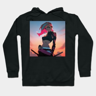 Anime Warrior Girl Hoodie